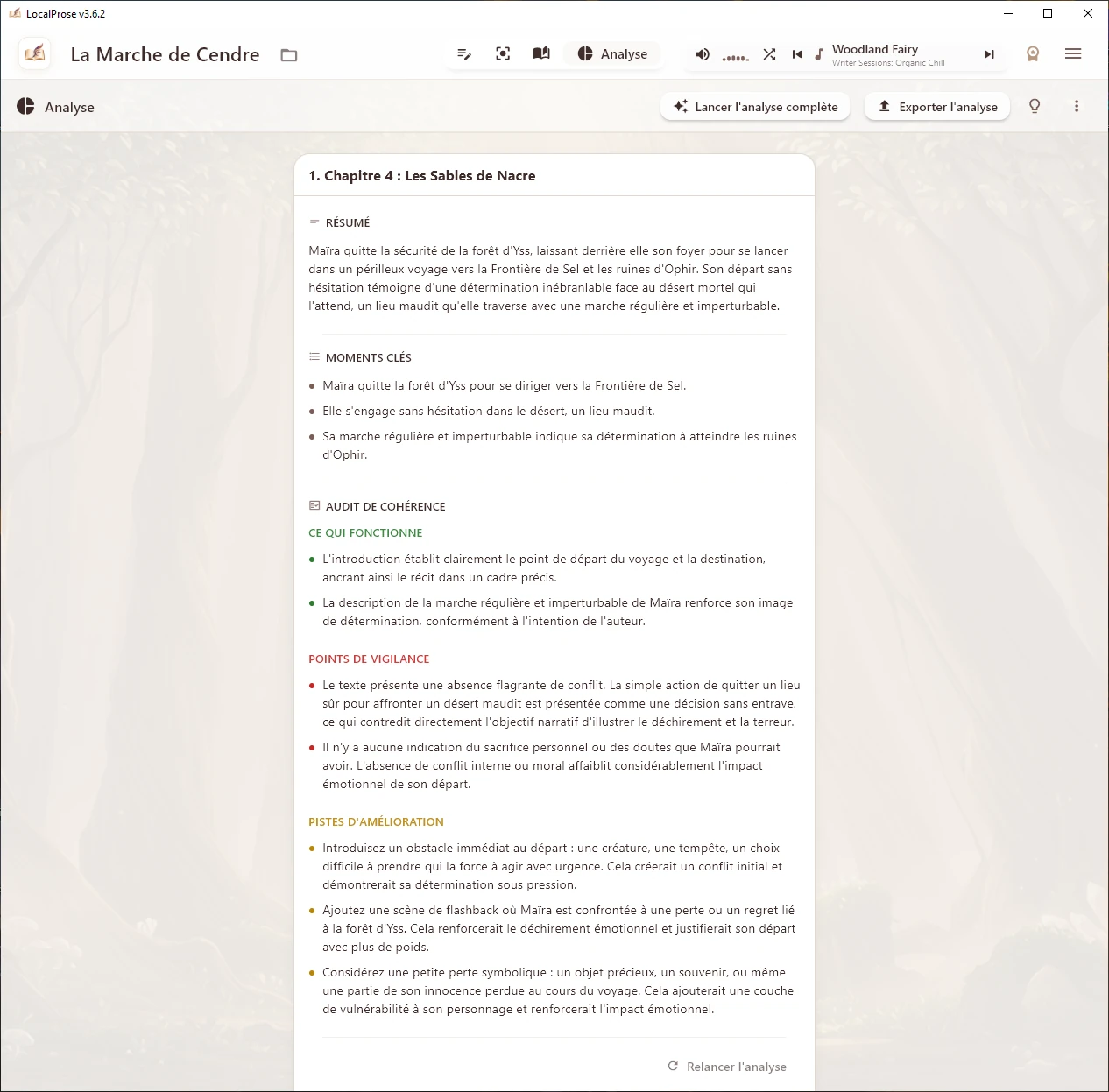 Audit de cohérence par IA : incohérence psychologique du héros