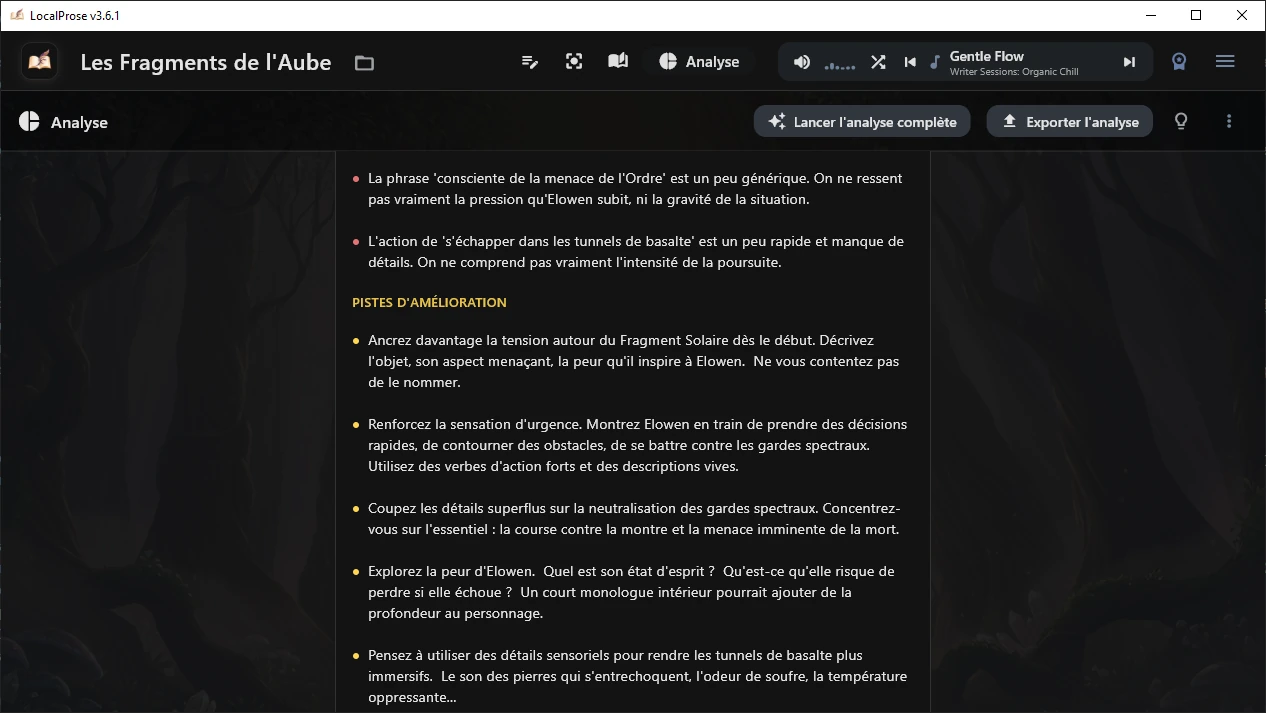 L'Audit de Cohérence de LocalProse vérifiant l'intensité narrative et le respect des quêtes