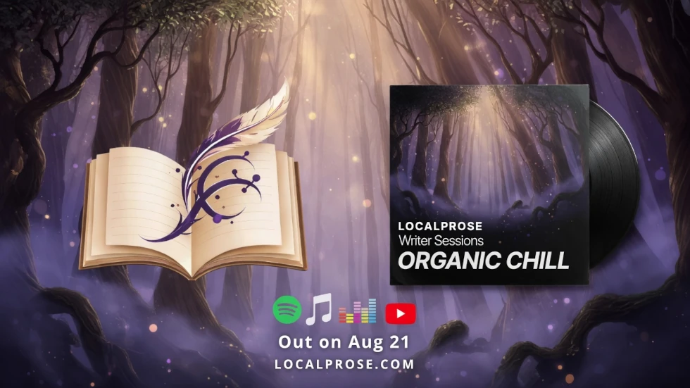 Release of the LocalProse Writer Sessions: Organic Chill album on August 21st on Spotify, Apple Music, Deezer, and YouTube.