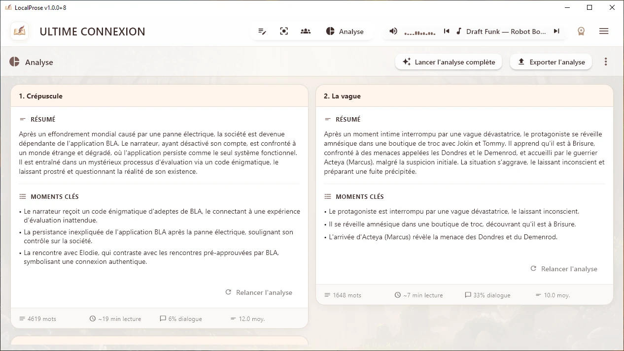 Analyse de chapitres