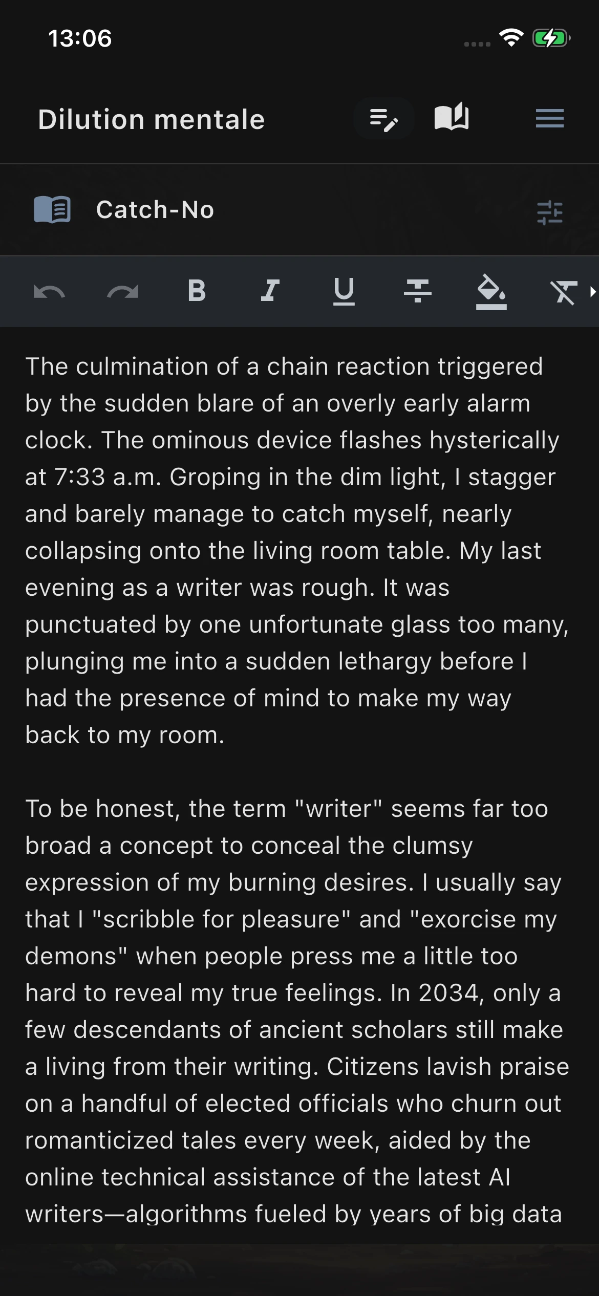 Mobile App - Editor (dark mode)